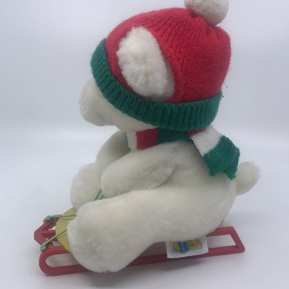 Vintage Dakin Stuff Bear on a Sleigh 1988 Plush Bear - Picture 2 of 7